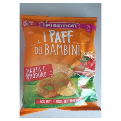 Plasmon carrot and tomato baby corn puffs, 15 g