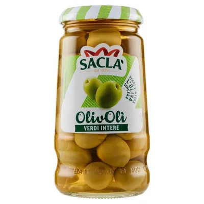 Saclà whole green olives, 290 g