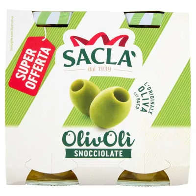 Saclà Olivoli' pitted green olives, 85 g