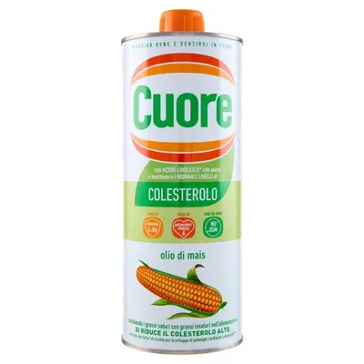 Cuore corn seed oil in tin can, 1 l