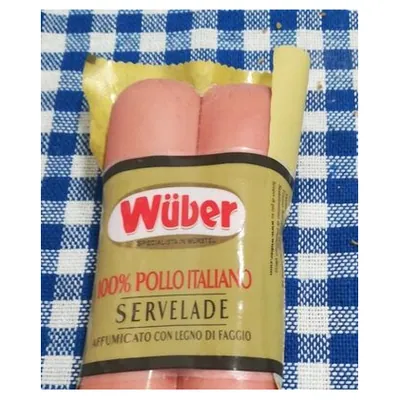 Wuber сервелатки из 100% итальянского куриного мяса, 180 г