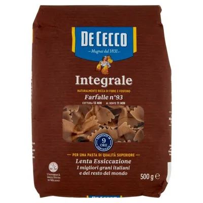 De Cecco Integrale фарфалле n°93, 500 г