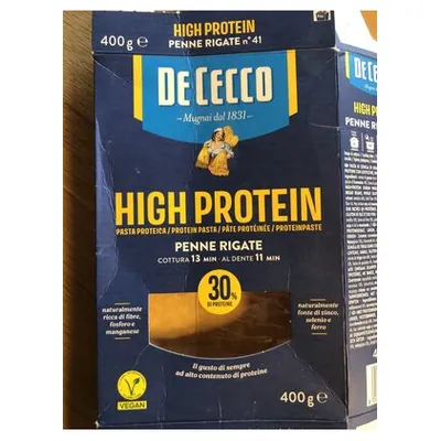 De Cecco high protein penne rigate pasta, 400 g