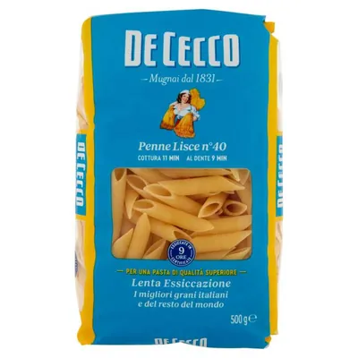 De Cecco Penne Lisce n.40, 500 г