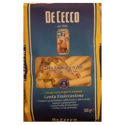De Cecco макароны Ziti Tagliati № 118, 500 г