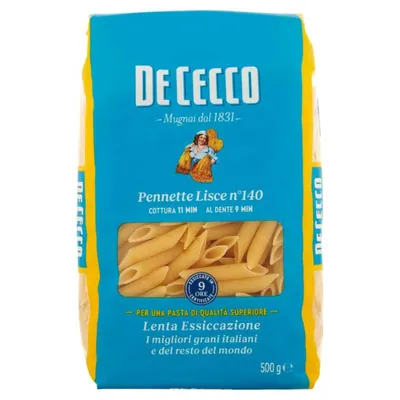 De Cecco Penne Mezzane Lisce n.140, 500 г