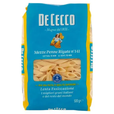 De Cecco Mezze Penne Rigate n.141, 500 g