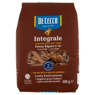 De Cecco Integrale пенне ригате n°41, 500 г