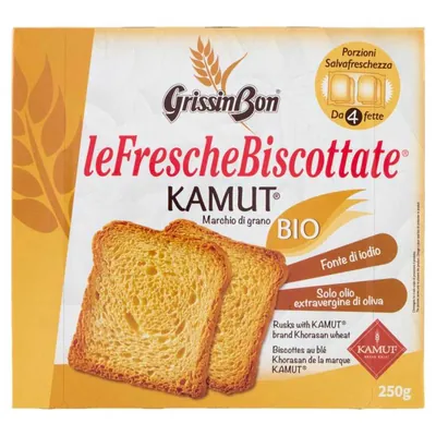 GrissinBon органические хрустящие хлебцы из муки камут, 250 г