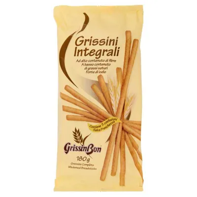 GrissinBon Гриссини цельнозерновые Grissin Bon Grissini Integrali, 180 г