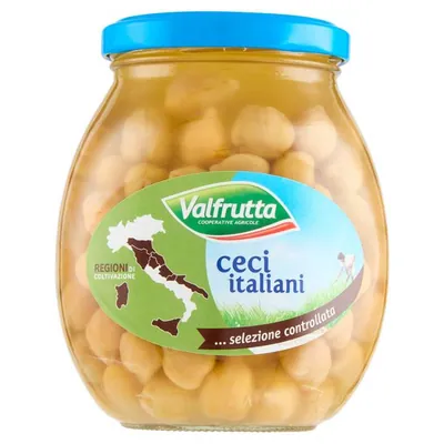 Valfrutta нут в стеклянной банке, 360 г