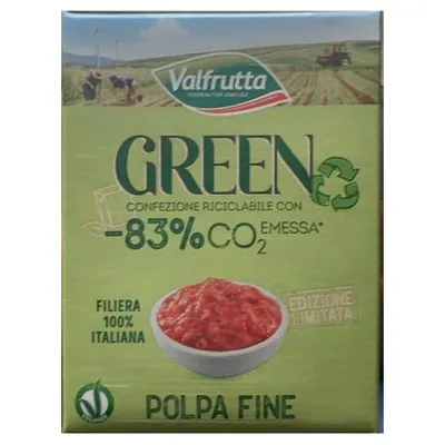 Valfrutta томатная пульпа тонкая на пару в упаковке брик, 390 г
