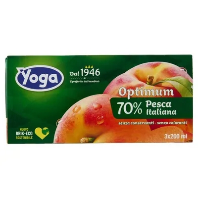 Yoga Succhi di Frutta Optimum 70% Сок итальянский персик, 3 × 200 мл