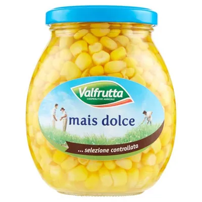 Valfrutta кукуруза сладкая в стеклянной банке, 360 г