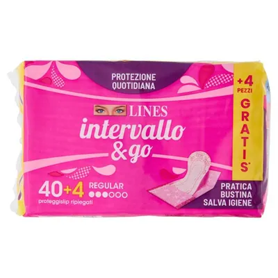 Lines Intervallo folded panty liners, 40+4 pcs
