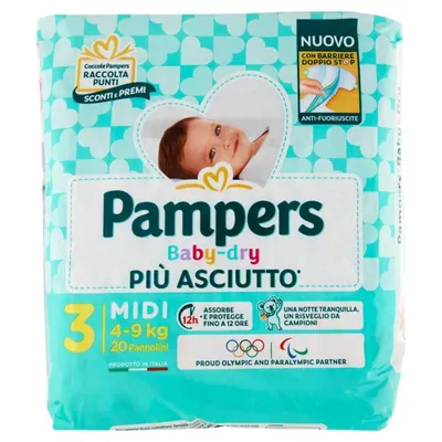 Pampers Baby Dry Midi размер 3, 4–9 кг