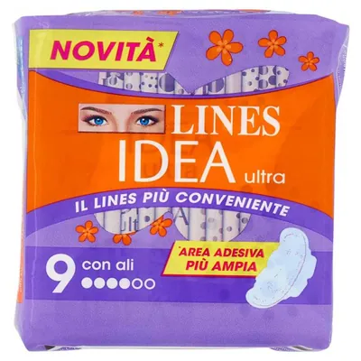Lines Idea ultra day sanitary pads with wings, 9 pcs
