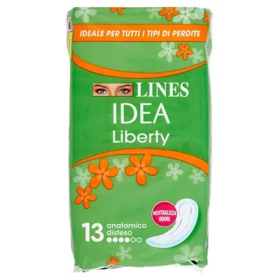 Lines Idea Liberty anatomical sanitary pads, 13 pcs