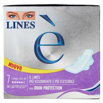 Lines E' long sanitary pads with wings, 7 pcs