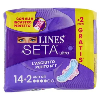 Lines Seta Ultra sanitary pads with wings, 14+2 pcs