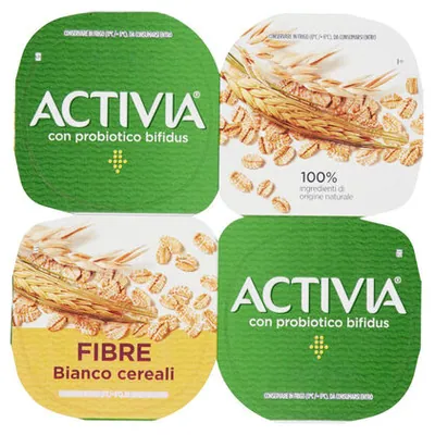 Activia Danone йогурт с клетчаткой и злаками, 4х125 г