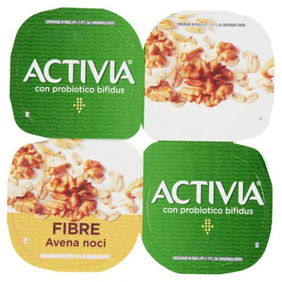 Activia Danone йогурт овес и грецкий орех, 4х125 г