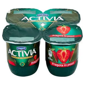 Activia Danone йогурт клубника, 4х125 г