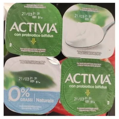Activia Danone йогурт натуральный 0% жирности, 4х125 г