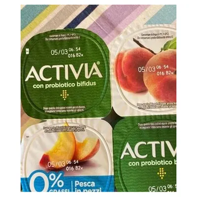 Activia Danone йогурт персик, 4х125 г