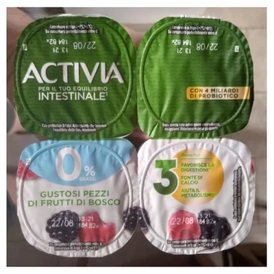 Activia Danone йогурт лесные ягоды 0% жирности, 4х125 г