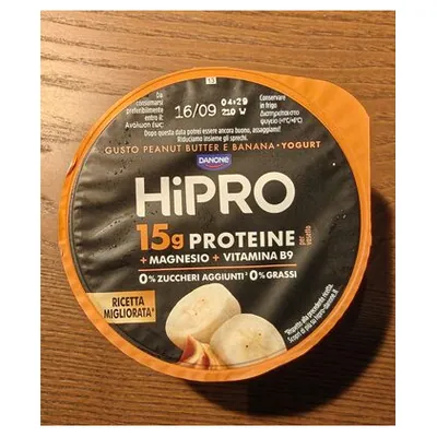 Danone Hipro протеиновый йогурт банан и арахисовое масло, 160 г