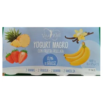 Bontà Viva обезжиренный йогурт с фруктами, 125 г х 8