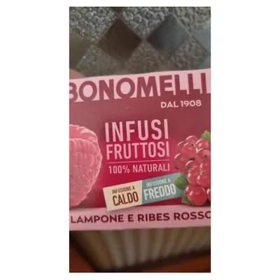 Bonomelli Raspberry and redcurrant herbal infusion, 10 tea bags