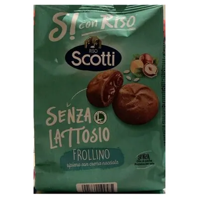 Riso Scotti wholegrain biscuits with hazelnut cream filling, 200 g