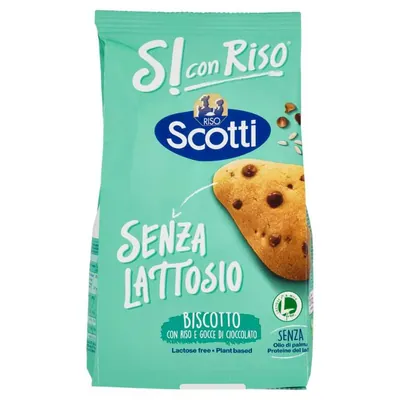 Riso Scotti печенье с рисом и шоколадной крошкой без лактозы, 350 г