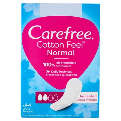 Carefree Cotton panty liners, 40+40 pcs