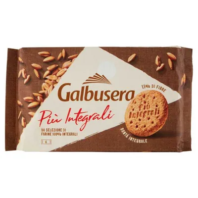Galbusera цельнозерновое печенье Piu' Integrali, 330 г