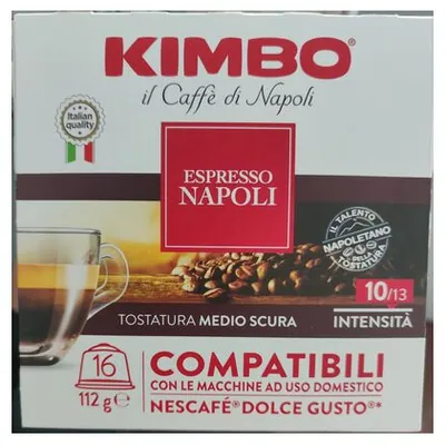 Kimbo Dolce Gusto compatible Napoli coffee capsules, 16 pcs