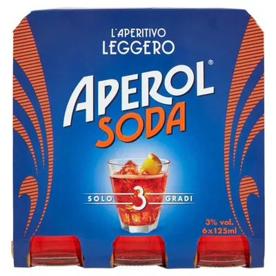 Aperol Soda light aperitif, 6 × 0.125 l