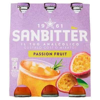 Sanpellegrino Sanbitter Emozioni безалкогольный аперитив со вкусом маракуйи, 3 × 200 мл