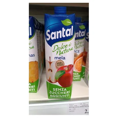 Santal сок яблочный без добавления сахара, 1 л