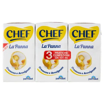 Parmalat Chef UHT cream, 3 × 125 ml