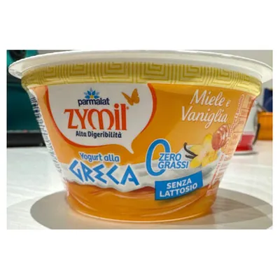 Parmalat греческий йогурт без лактозы 0% мед и ваниль Zymil, 150 г