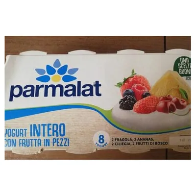 Parmalat йогурт с кусочками фруктов ассорти, 8x125 г