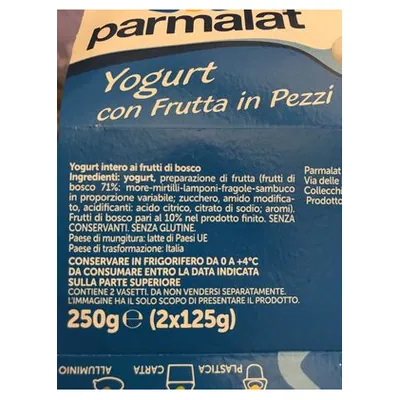Parmalat йогурт лесные ягоды, 2x125 г