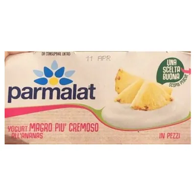 Parmalat кремовый обезжиренный йогурт 0,1% ананас, 125 г