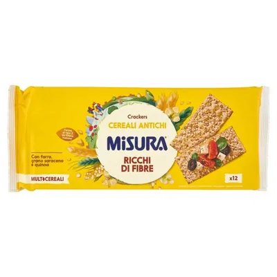 Misura Крекеры мультизлаковые с полбой, гречихой и киноа Multicereali Farro, Grano Saraceno e Quinoa, 350 г