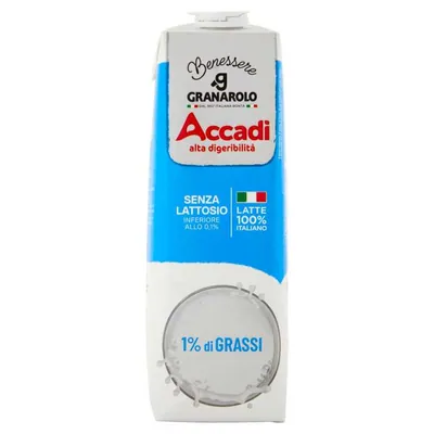 Granarolo Молоко Accadi' ультрапастеризованное полужирное, 1 л