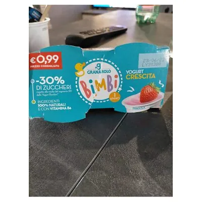 Granarolo children's strawberry flavored yogurt, 100 g x 2