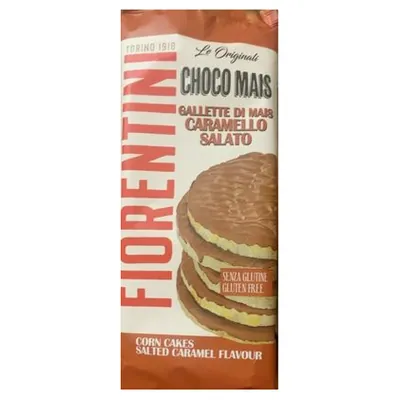 Fiorentini Chocomais salted caramel corn crispbreads, 68 g